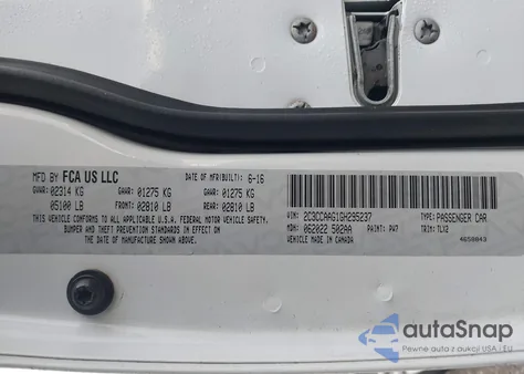 2016 Chrysler 300 Limited from USA, damaged, VIN 2C3CCAAG1GH295237